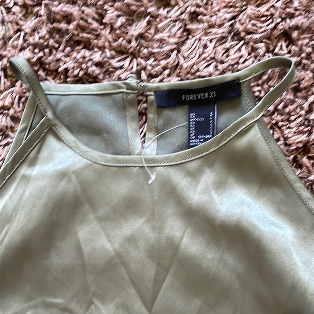 Forever 21 Sage Green Satin Top